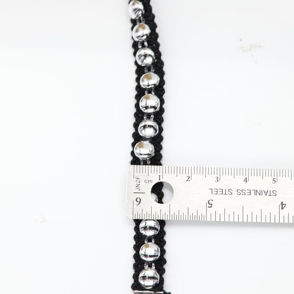 Black Lace Gothic Choker Adjustable black with Silver tone design cups (#13) - Picture 9 of 9